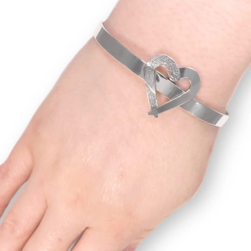 sterling silver heart bangle